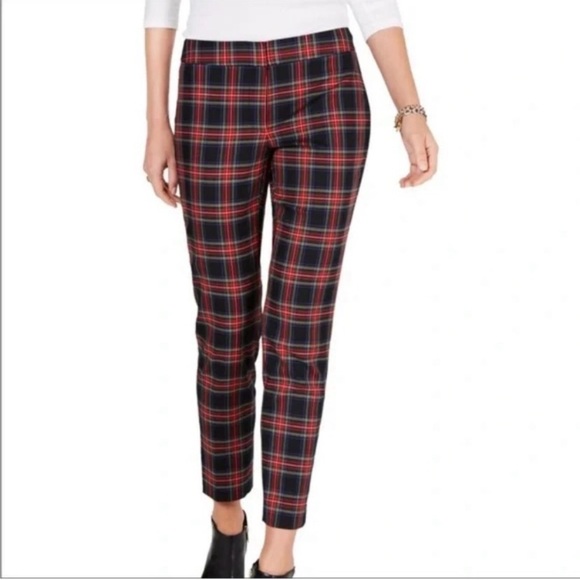 Tommy Hilfiger Ashby Preppy Plaid Pull On Pants - Picture 1 of 8